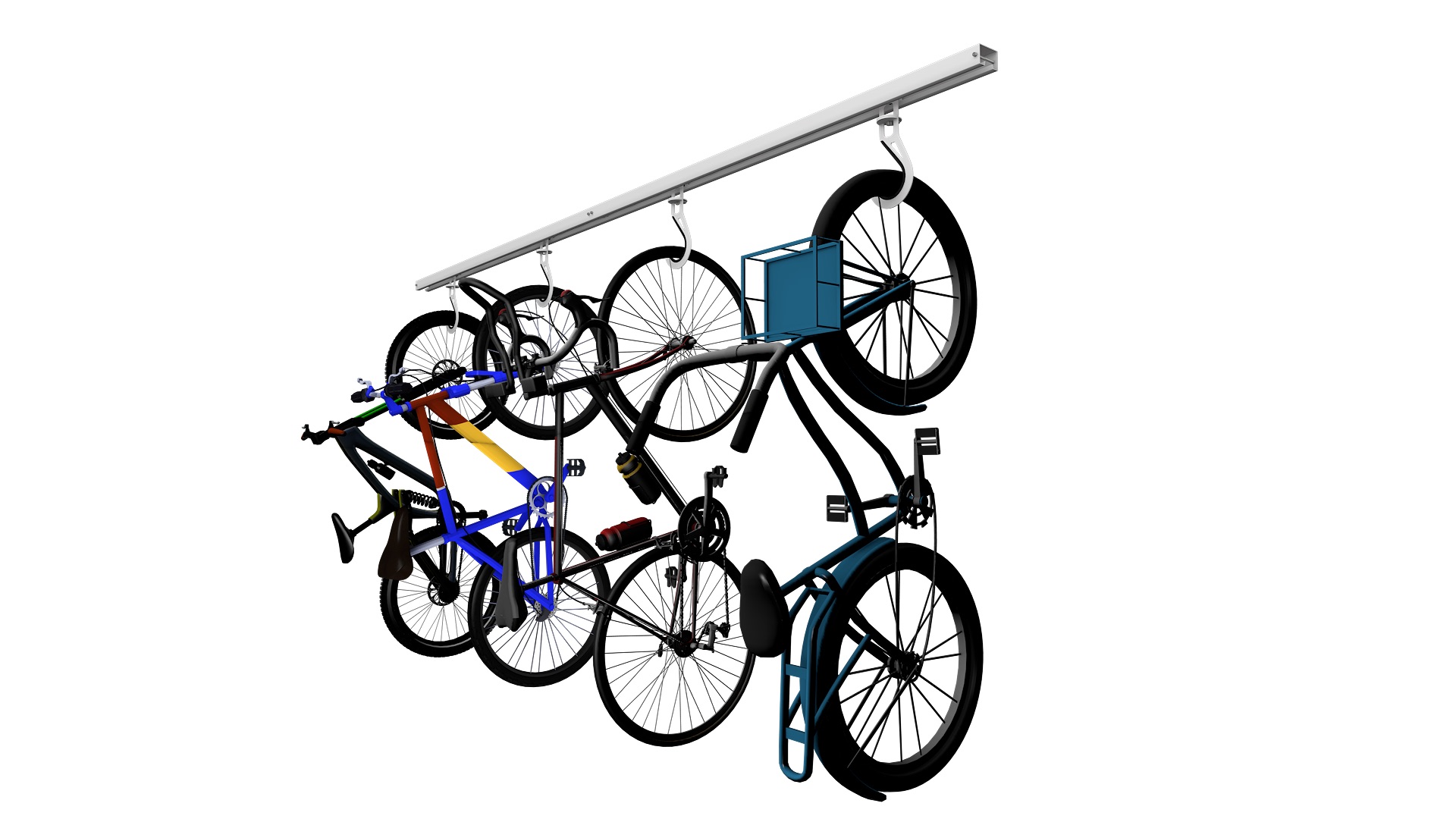 Ceiling Sam bike slide storage system