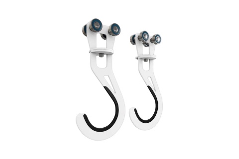 Bike slide hooks for overhead storage systems